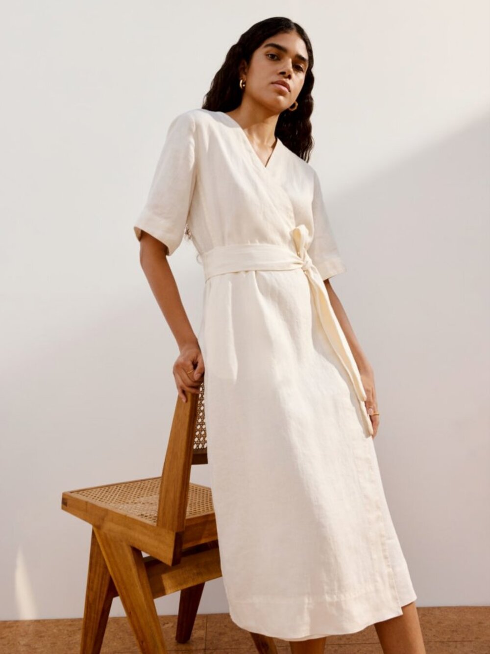 Everlane the Wrap Dress in Linen